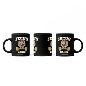 Funny Jesus Gym Coffee Mug Hallowed Be Thy Gains TS14 Print Your Wear