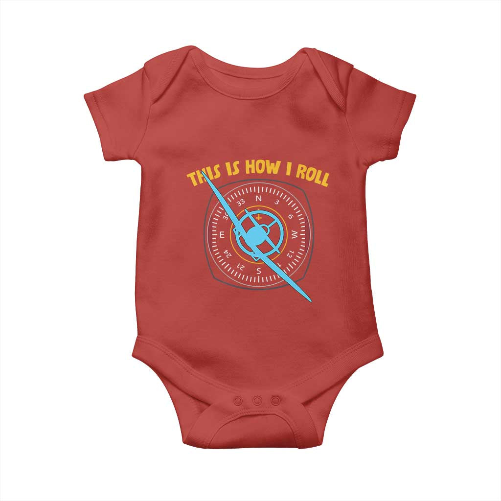 Funny Pilot Aviation Airplane Baby Onesie This Is How We Roll TS14 Red Print Your Wear