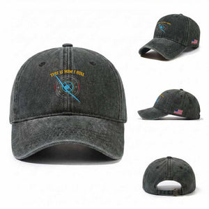 Funny Pilot Aviation Airplane Washed Cotton Baseball Cap This Is How We Roll TS14 Washed Cap Universal Fit Dark Green Print Your Wear
