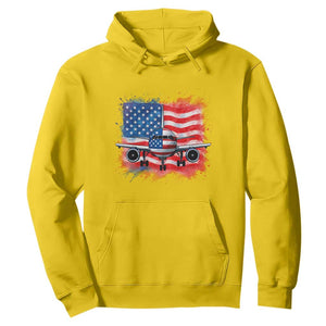 Pilot Airplane Patriotic American Flag Plane Aviation Hoodie TS14 Daisy Print Your Wear
