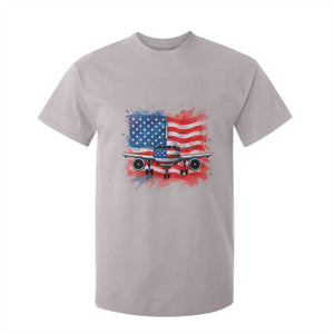 Pilot Airplane Patriotic American Flag Plane Aviation T Shirt For Kid TS14 Ice Gray Print Your Wear