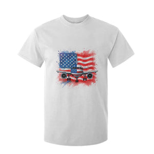 Pilot Airplane Patriotic American Flag Plane Aviation T Shirt For Kid TS14 White Print Your Wear
