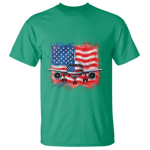Pilot Airplane Patriotic American Flag Plane Aviation T Shirt TS14 Irish Green Print Your Wear