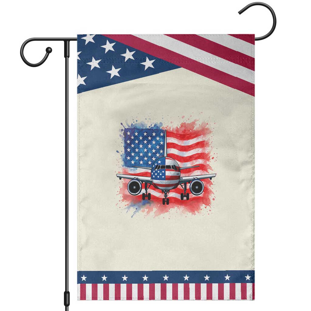 Pilot Airplane Patriotic American Flag Plane Aviation Garden Flag TS14 Modern Beige Blue Print Your Wear