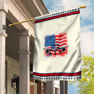 Pilot Airplane Patriotic American Flag Plane Aviation Garden Flag TS14 Modern Beige Red Print Your Wear