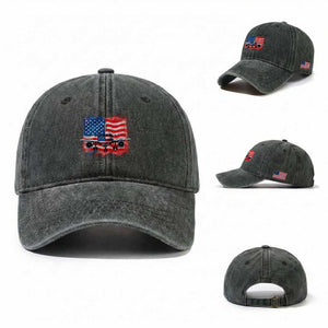 Pilot Airplane Patriotic American Flag Plane Aviation Washed Cotton Baseball Cap TS14 Washed Cap Universal Fit Dark Green Print Your Wear