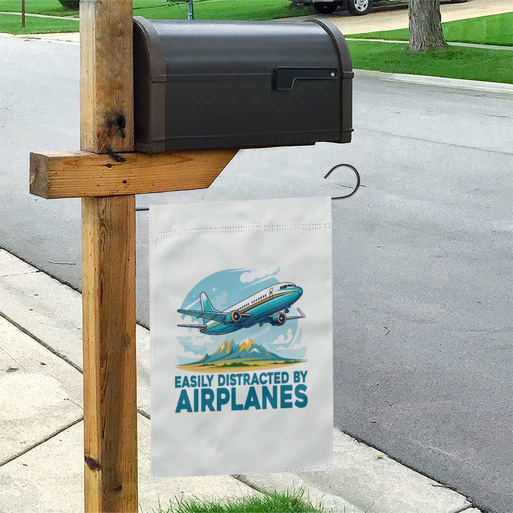 Funny Pilot Aviation Garden Flag Easily Distracted By Airplanes Lover TS14 Print Your Wear