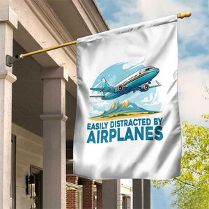 Funny Pilot Aviation Garden Flag Easily Distracted By Airplanes Lover TS14 Print Your Wear