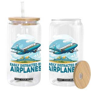 Funny Pilot Aviation Glass Can Easily Distracted By Airplanes Lover TS14 Print Your Wear