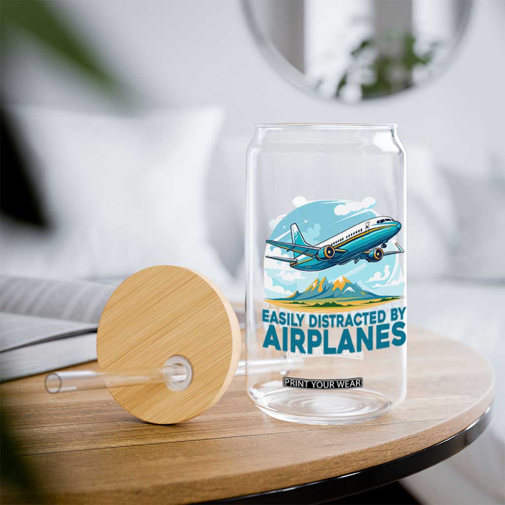 Funny Pilot Aviation Glass Can Easily Distracted By Airplanes Lover TS14 Print Your Wear
