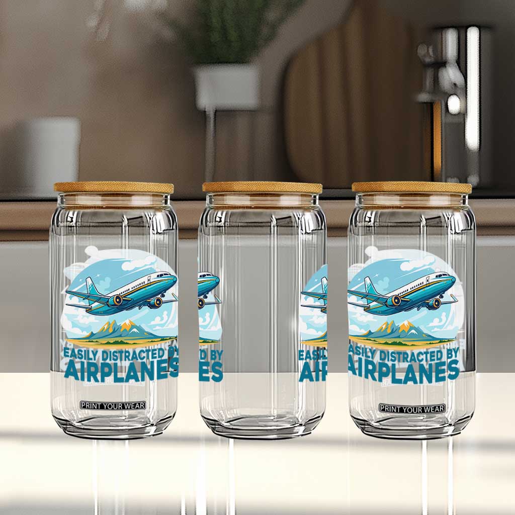 Funny Pilot Aviation Glass Can Easily Distracted By Airplanes Lover TS14 Print Your Wear