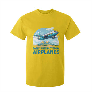 Funny Pilot Aviation T Shirt For Kid Easily Distracted By Airplanes Lover TS14 Daisy Print Your Wear