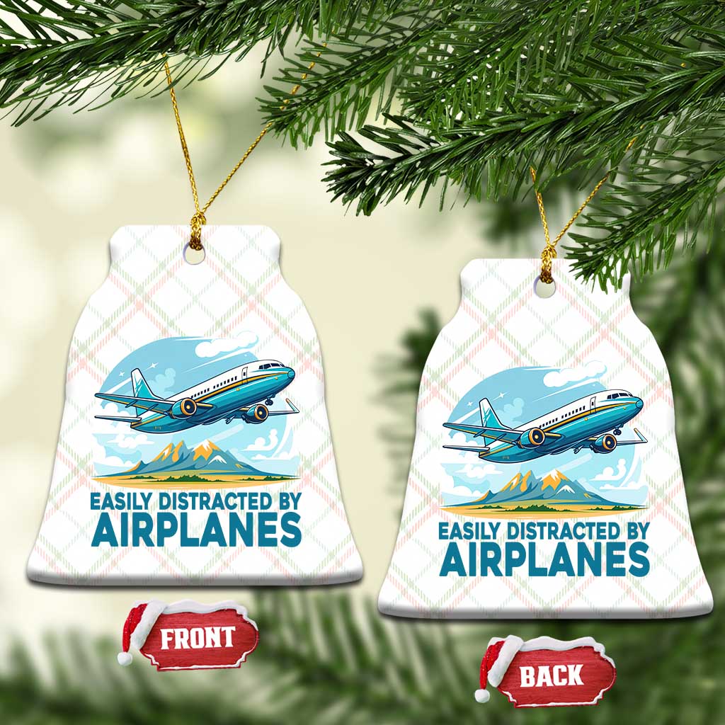 Funny Pilot Aviation Ceramic Ornament Easily Distracted By Airplanes Lover TS14 Print Your Wear