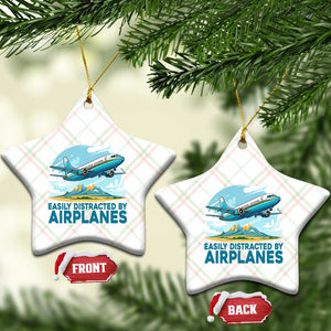 Funny Pilot Aviation Ceramic Ornament Easily Distracted By Airplanes Lover TS14 Print Your Wear