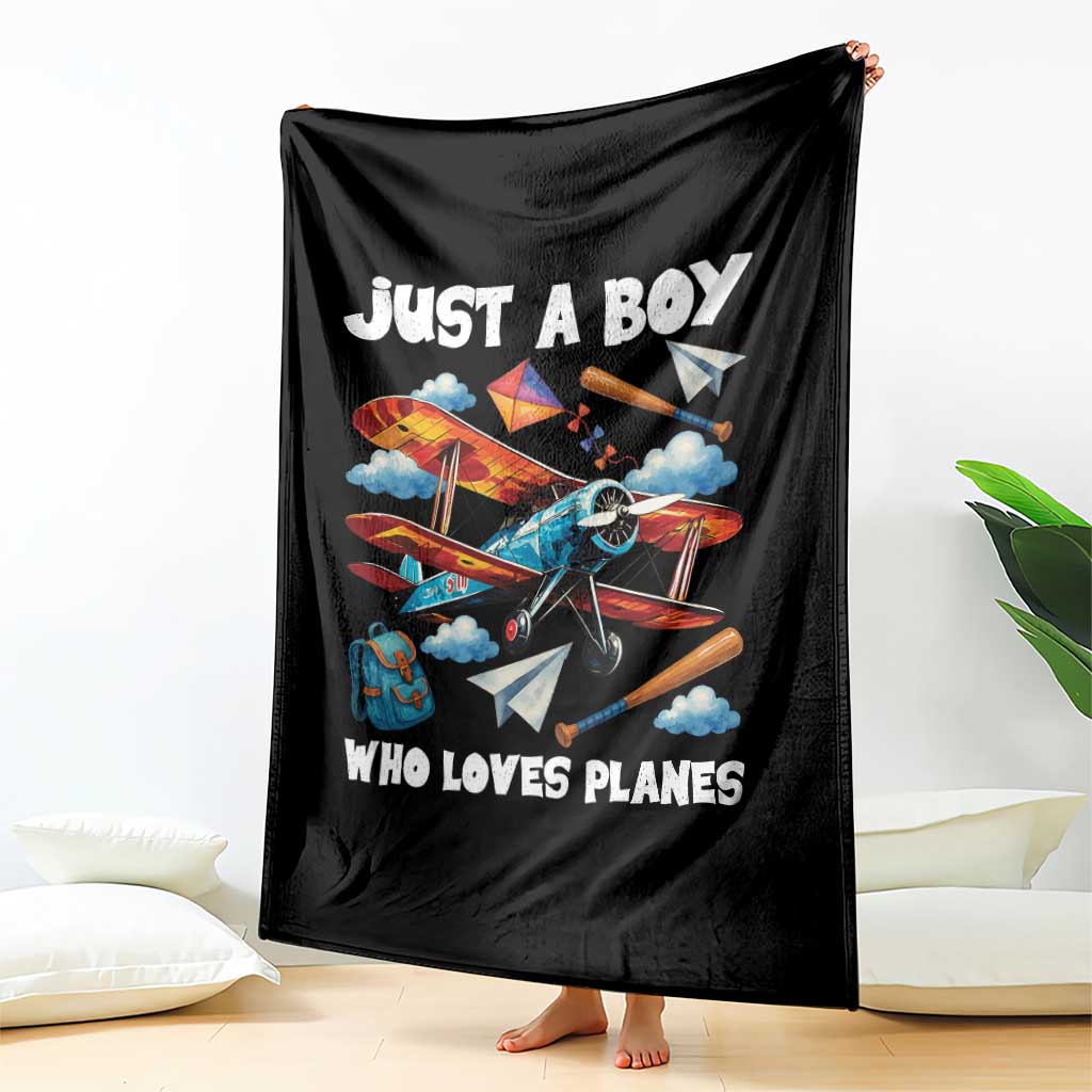 Funny Pilot Airplane Lovers Throw Blanket Just A Boy Who Loves Planes TS14 Print Your Wear