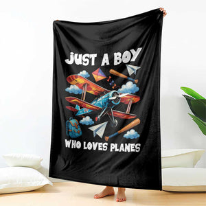 Funny Pilot Airplane Lovers Throw Blanket Just A Boy Who Loves Planes TS14 Print Your Wear