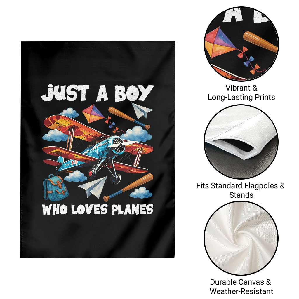 Funny Pilot Airplane Lovers Garden Flag Just A Boy Who Loves Planes TS14 Print Your Wear