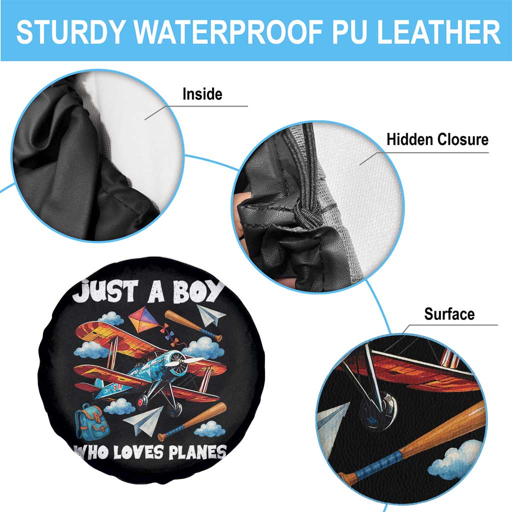 Funny Pilot Airplane Lovers Spare Tire Cover Just A Boy Who Loves Planes TS14 Print Your Wear