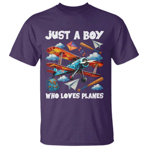 Funny Pilot Airplane Lovers T Shirt Just A Boy Who Loves Planes TS14 Purple Print Your Wear