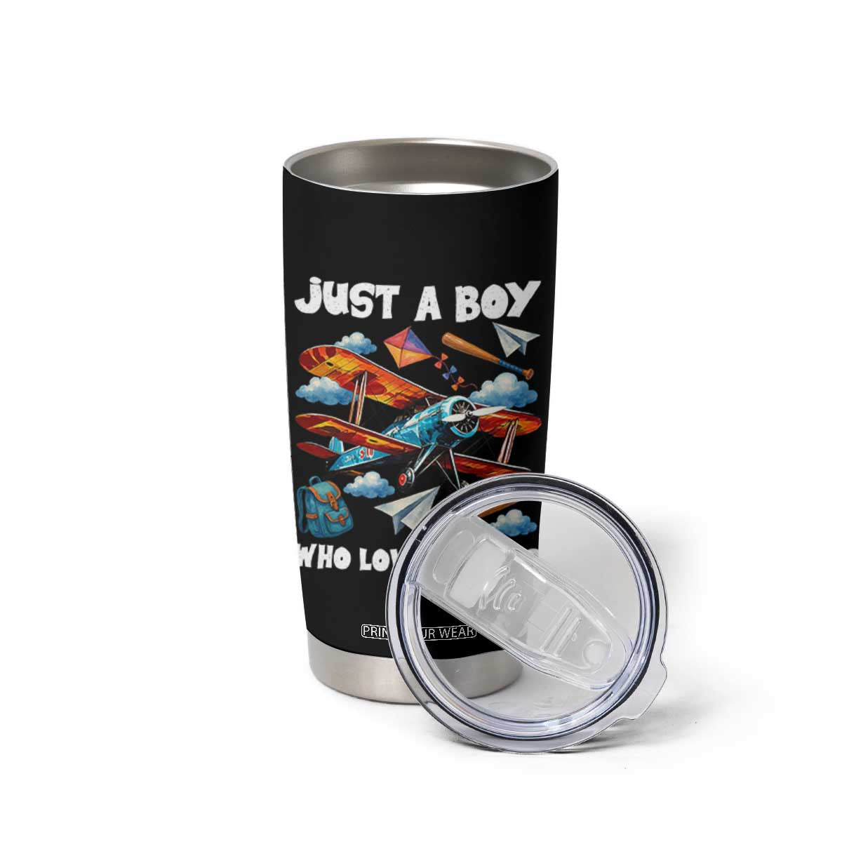 Funny Pilot Airplane Lovers Tumbler Cup Just A Boy Who Loves Planes TS14 Print Your Wear