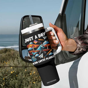 Funny Pilot Airplane Lovers Tumbler With Handle Just A Boy Who Loves Planes TS14 Print Your Wear
