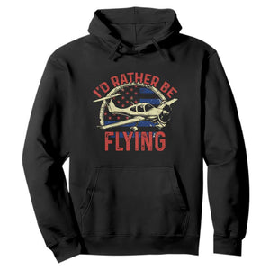 Funny Airplane Pilot Hoodie I'd Rather Be Flying TS14 Black Print Your Wear