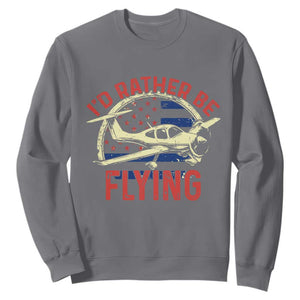 Funny Airplane Pilot Sweatshirt I'd Rather Be Flying TS14 Charcoal Print Your Wear