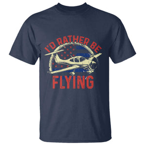 Funny Airplane Pilot T Shirt I'd Rather Be Flying TS14 Navy Print Your Wear