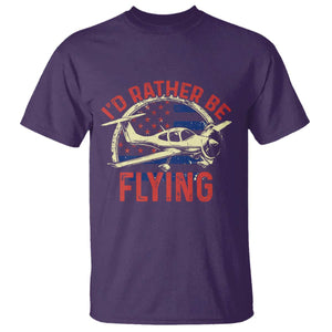 Funny Airplane Pilot T Shirt I'd Rather Be Flying TS14 Purple Print Your Wear