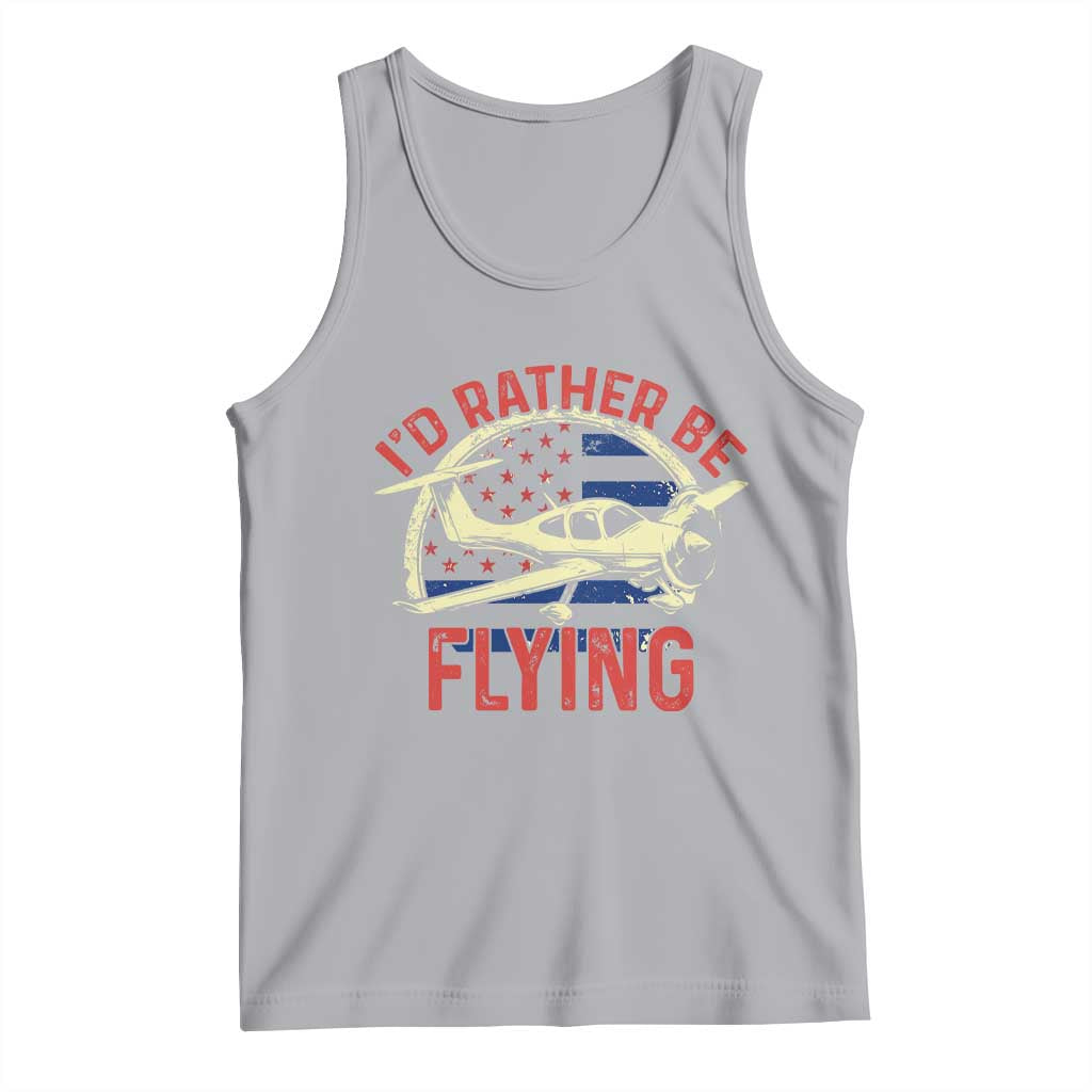 Funny Airplane Pilot Tank Top I'd Rather Be Flying TS14 Athletic Heather Print Your Wear