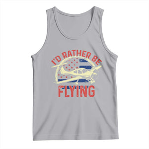 Funny Airplane Pilot Tank Top I'd Rather Be Flying TS14 Athletic Heather Print Your Wear