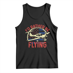 Funny Airplane Pilot Tank Top I'd Rather Be Flying TS14 Black Print Your Wear