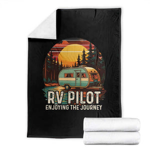 RV Pilot Enjoying The Journey Throw Blanket Funny Camping Lover TS14 Black Print Your Wear