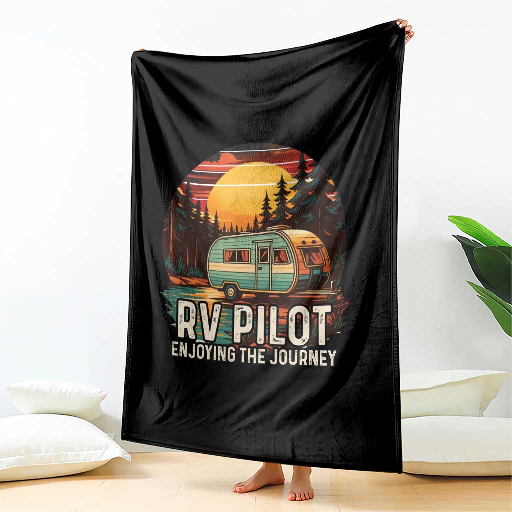 RV Pilot Enjoying The Journey Throw Blanket Funny Camping Lover TS14 Print Your Wear