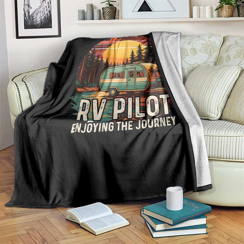 RV Pilot Enjoying The Journey Throw Blanket Funny Camping Lover TS14 Print Your Wear