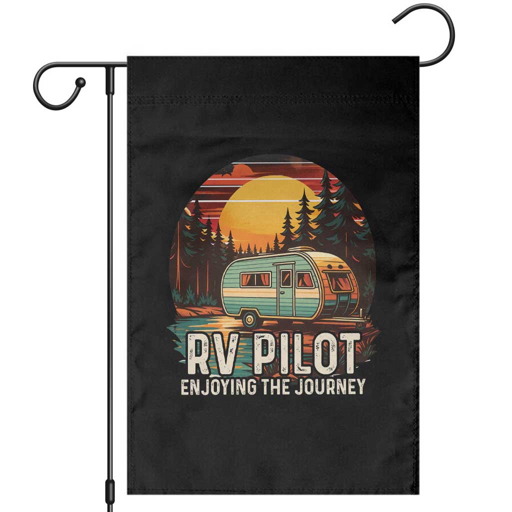 RV Pilot Enjoying The Journey Garden Flag Funny Camping Lover TS14 Black Print Your Wear