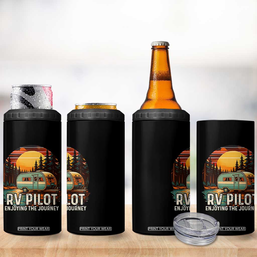 RV Pilot Enjoying The Journey 4 in 1 Can Cooler Tumbler Funny Camping Lover TS14 Print Your Wear