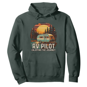 RV Pilot Enjoying The Journey Hoodie Funny Camping Lover TS14 Dark Forest Green Print Your Wear