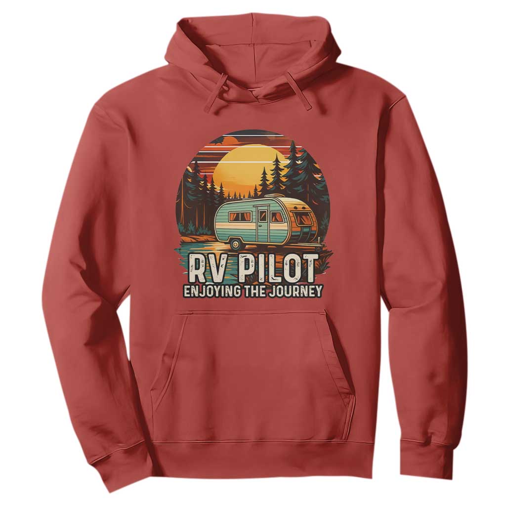 RV Pilot Enjoying The Journey Hoodie Funny Camping Lover TS14 Red Print Your Wear