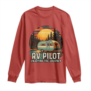 RV Pilot Enjoying The Journey Long Sleeve Shirt Funny Camping Lover TS14 Red Print Your Wear
