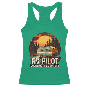 RV Pilot Enjoying The Journey Racerback Tank Top Funny Camping Lover TS14 Irish Green Print Your Wear
