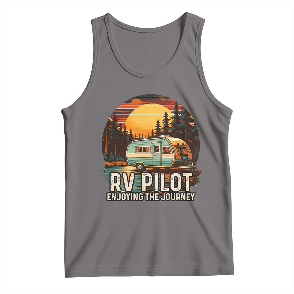 RV Pilot Enjoying The Journey Tank Top Funny Camping Lover TS14 Deep Heather Print Your Wear