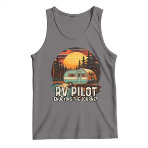 RV Pilot Enjoying The Journey Tank Top Funny Camping Lover TS14 Deep Heather Print Your Wear