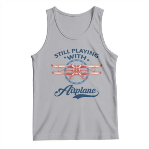Still Playing With Airplane Tank Top Aviation Lover Airline Pilot TS14 Athletic Heather Print Your Wear