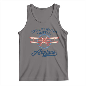 Still Playing With Airplane Tank Top Aviation Lover Airline Pilot TS14 Deep Heather Print Your Wear