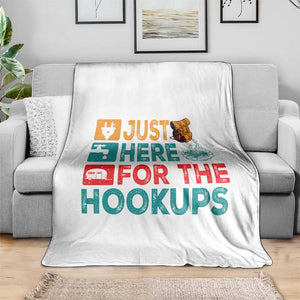 RV Camping Caravan Motorhome Throw Blanket Just Here For The Hookups TS14 Print Your Wear