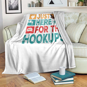 RV Camping Caravan Motorhome Throw Blanket Just Here For The Hookups TS14 Print Your Wear