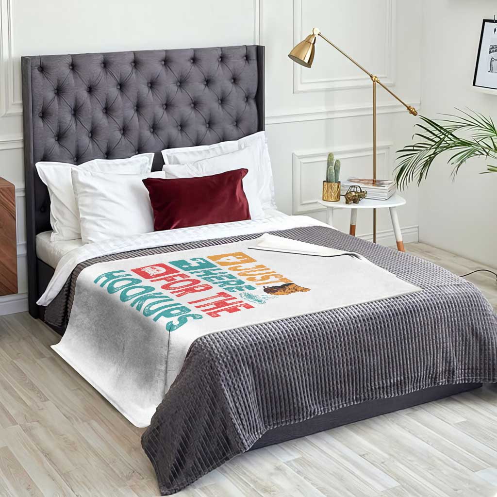 RV Camping Caravan Motorhome Throw Blanket Just Here For The Hookups TS14 Print Your Wear