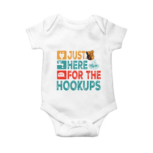 RV Camping Caravan Motorhome Baby Onesie Just Here For The Hookups TS14 White Print Your Wear