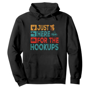 RV Camping Caravan Motorhome Hoodie Just Here For The Hookups TS14 Black Print Your Wear